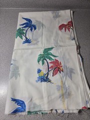 Vintage Tropical Palm Tree Island Fabric 2 Yards Unbranded