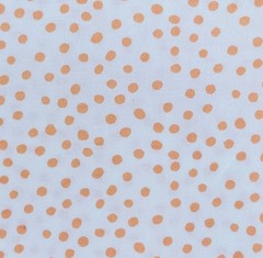 Pastel Orange Peach White Polka Dots Cotton Fabric Easter Nursery BY THE YARD