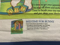 Avlyn Inc BEDTIME FOR BUNNY Fabric Panel Colorful Storybook 30in X 42in