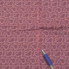 VTG Paisley Light Maroon Small Print Cranston Cotton Fabric 2 YDS READ As Is