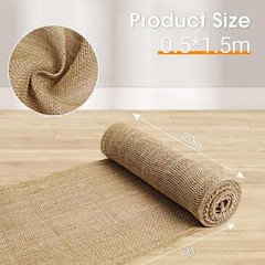 Jute Burlap Fabric Roll 20 Inch x 5 Feet Durable Material for Upholstery