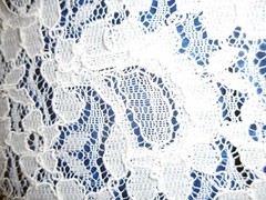 Lace Nylon Corded Paisley Shape Design Off-White Soft Drape One Piece Odd Size