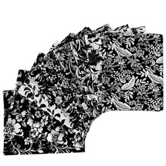 18″ x 22″ Fat Quarters Quilting Cotton Fabric Bundles for Sewing, 10 PCS Black&W