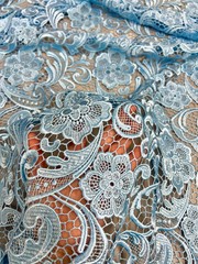 Maggie LIGHT BLUE Guipure Venice Heavy Lace Fabric by the Yard – 10019