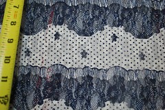 Lace Nylon Spandex Knit Fabric Multicolor Floral Print Horizontal print Navy