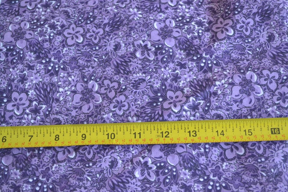 By 1/2 Yd, Purple Calico on Purple Quilt Cotton, Blank/2001, N407