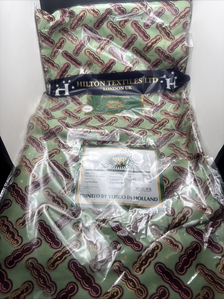 Hilton Textiles LTD London Uk Premium Cotton Satin 6 Yards Fabric By Vlisco