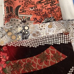 Oriental Fabric Scrap Lot 10 Pieces Quilting Cotton Fabric Mixed Colors