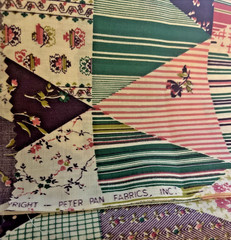 VTG Peter Pan Cheater “Flying Geese” Patchwork Faux Feed Sack 21″X12″