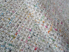 Beaux by Zinc Textiles 63″x57″W Calico Boucle Orange Pink Teal White Grey Green