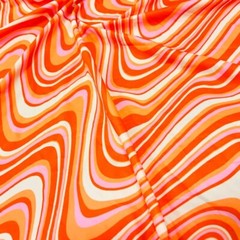 Retro Orange Printed Nylon Spandex Fabric 4 Way Stretch for Swimwear