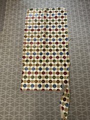 Designer Fabric Remnant Circles Raised Design 20” X 39.5”