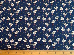 1930s Repro Pink Floral PENNY ROSE SWEET STEMS Riley Blake Cotton Fabric FQ