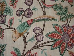 Curtain Upholstery Fabric Chanterelle Wineberry Ornate Bird Floral Cushion Blind