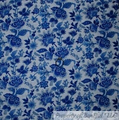 BonEful FABRIC FQ Cotton Quilt Blue Aqua Water Ocean Sea Music Scenic Island USA