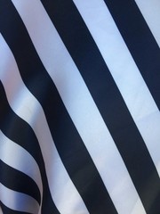 Ashlyn NAVY & WHITE 1″ Stripes Pattern Polyester Heavy Matte Satin Fabric by th