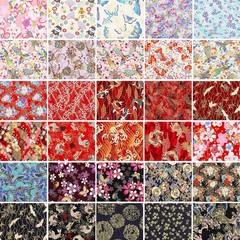 30 Pieces Japanese Style Fabric Squares Fat Quarters Cotton Wrapping Cloth Qu…