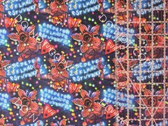 Custom Cotton Woven Fabric TV Show Stranger Things Neon By The 1/4 Yard 9×56