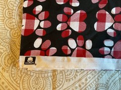 Cotton Fabric Multicolor Heart Print on Black 17”x42” Quilting Sewing