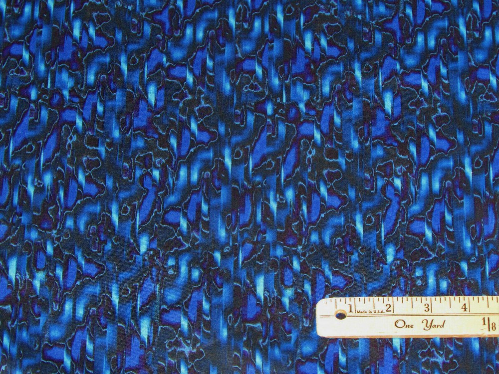 Blue Prism Stripe Digitally Printed Fabric by the (continuous) 1/2 Yard #6865B