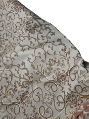 VTG Ornate Woven Fabric Gold Beige Pink Damask Baroque Scrolls Swirl 1 lb. 9 oz.