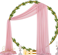 Wedding Arch Draping Fabric 29″ X 20Ft 1 Panel Dusty Rose Sheer Outdoor Curtain