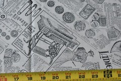By 1/2 Yd, Vintage/Old-Fashion Sewing Store Ad Quilt Cotton/Mainzer Minton,P8368