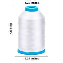 2-Pack Premium 90 WT Machine Embroidery Bobbin Thread White – X-Large,