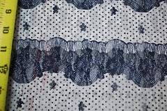 Lace Nylon Spandex Knit Fabric Multicolor Floral Print Horizontal print Navy