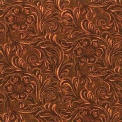 Moda Fabrics with 11216 15″Tooled Leather pattern”SADDLE BROWN” BTY