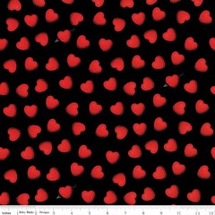 Fat Quarter Riley Blake “All My Heart” Toss Black Valentine’s Day Quilt Cotton