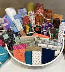 12+ LB Fabric Remnant Lot Quilt Cotton Yardage Precuts Squares Strips Craft