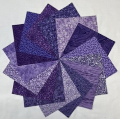 Shades of Purple ~ 42 5″ Squares ~ Color Charm Pack
