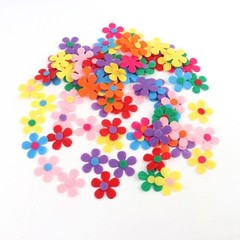 Nonwoven Flower Sticker for Art Craft Sewing Decoration 28mm Assorted Color