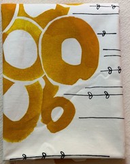 IKEA Maria Vinka 2011 Golden Yellow Flowers Wide Fabric 85.5″ x 59″ + 23″ x 59″