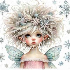 Fabric Quilt Block – Winter Snowflake Fairy – Whimsical – 100% Cotton – A139