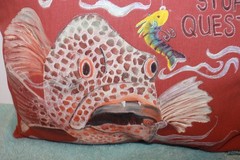 Hand painted To Fish or Not To Fish? Stupid Question- Throw Pillow 15″X15″