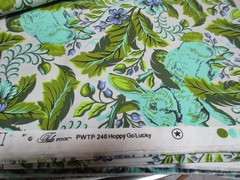 Tula Pink Cotton Fabric 1 FQ 18″ x 21″ Rabbits Hoppy Go Lucky Blue & Green
