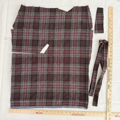 Vtg Pendleton Wool Deconstructed Skirt Remnants Tartan Plaid Gray Red Black