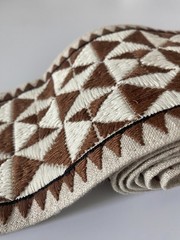 Schumacher Zulma Embroidered Tape Trim 80191 Brown 3 Yards Fine Textiles