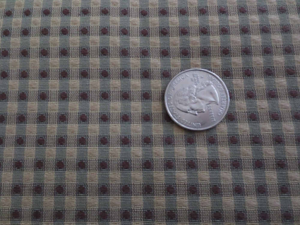 4916. Reversible WOVEN SMALL CHECK Upholstery FABRIC – 55″ x 1-1/2 yds.