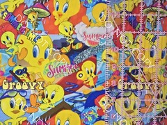 Custom 100% Cotton Woven Fabric Tweety Bird Cartoon By The 1/4 Yard 9×56