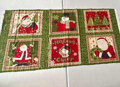 Christmas Holiday Fabric 6 panels Santa, Snowman, and deco for Quilting Crafts