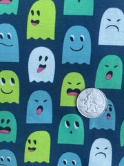 Megan Blue Fabrics 1/2 yd Double Knit Fabric Cartoon Ghosts Width 59”