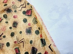 Fabric Retro Geometric Abstract Mustard Brown Multicolor 3 Yards X 56 Inch