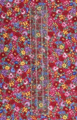 Timeless Treasures Living Color Red Folk Art Flowers Cotton Fabric by the Yard