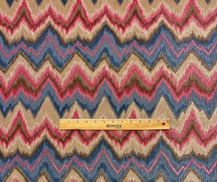 SCALAMANDRE BOURGOGNE FLAMESTITCH BLUE BEIGE VELVET FABRIC BY 1/2(0.5) YARD 51″W