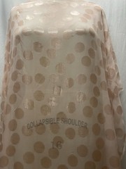 Blush Pink Pure Silk Chiffon Fil Coupe Satin Polka Dot Fabric By The Yard 44″ W