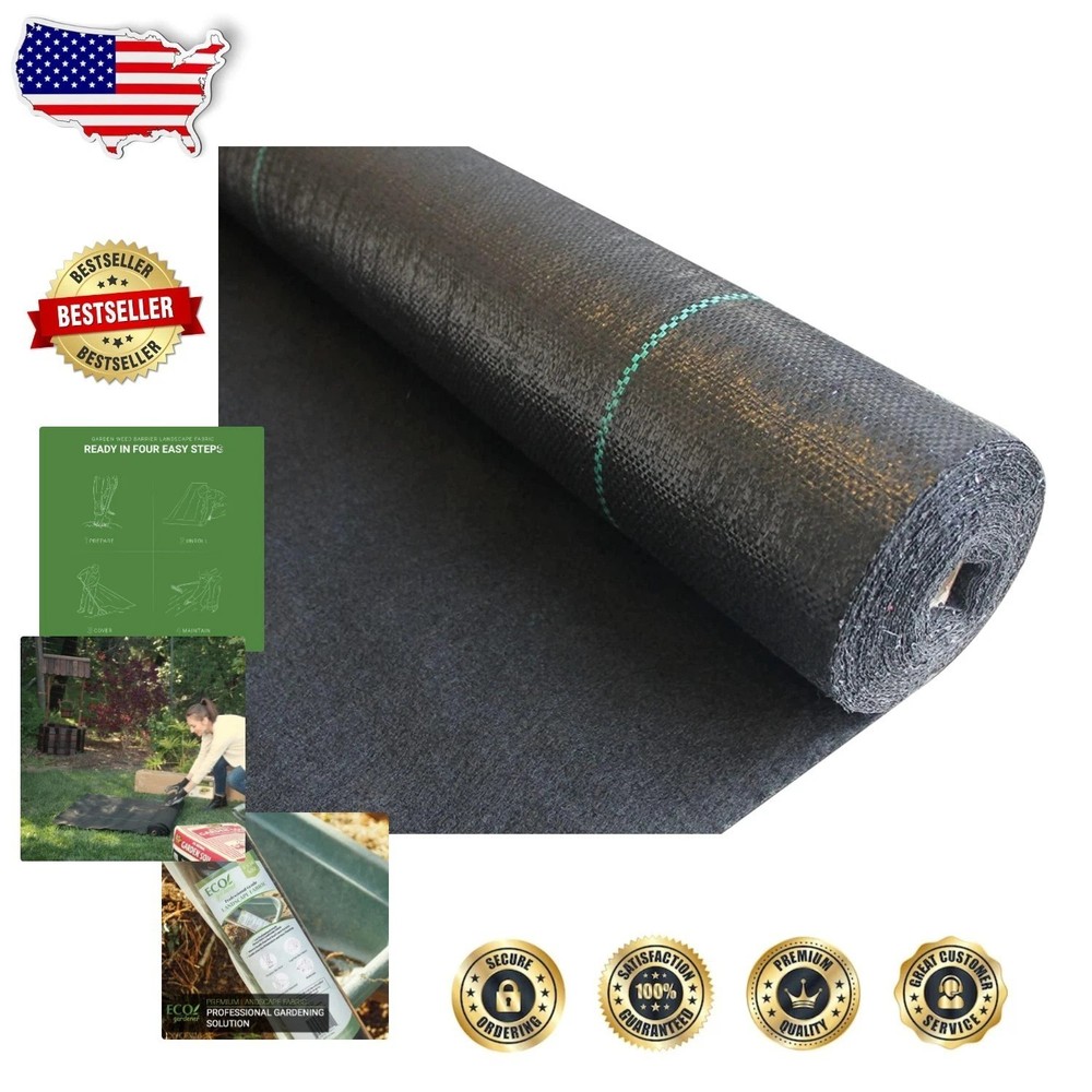 Durable Weed Block Mat Pro Garden 5oz 3ft x 100ft Eco-Friendly