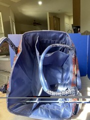 Jo-Ann Fabrics Large Tote Bag Navy Handles, Snap Pockets,microfiber,Crafts New